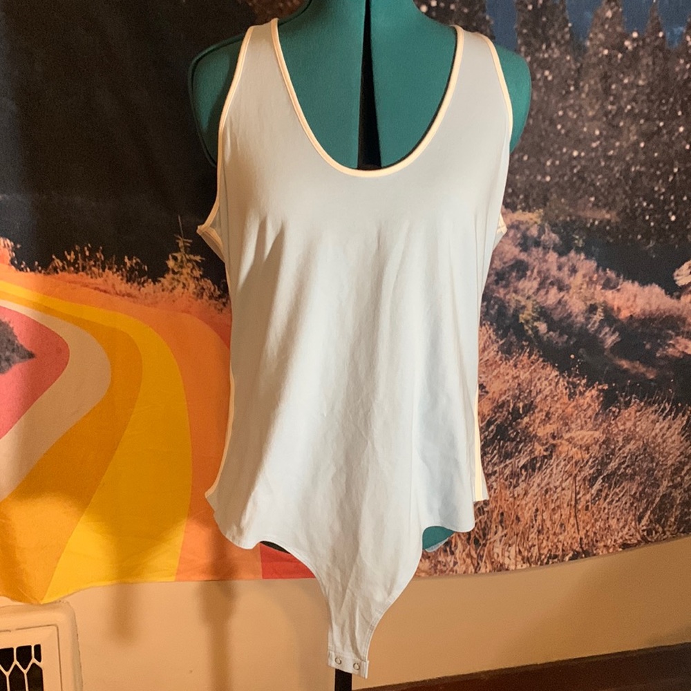 NWT light blue with white piping bodysuit wild fable
